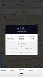 uber surge pricing