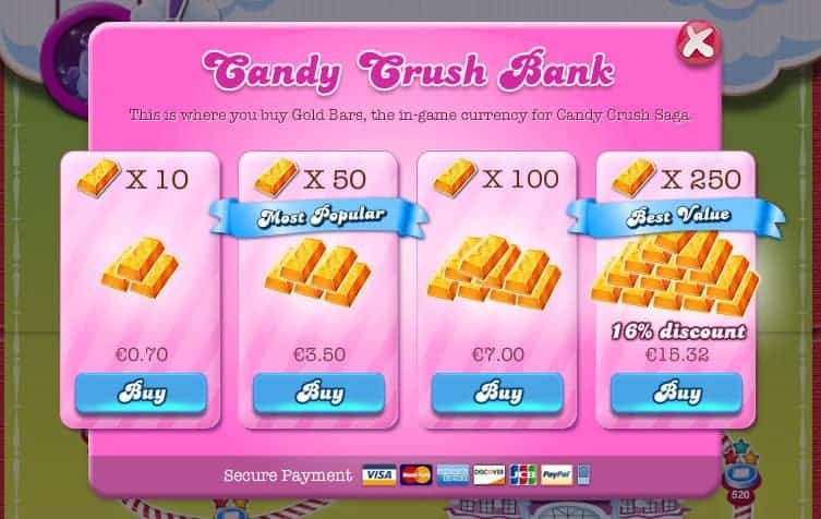 candy crush in app purchase